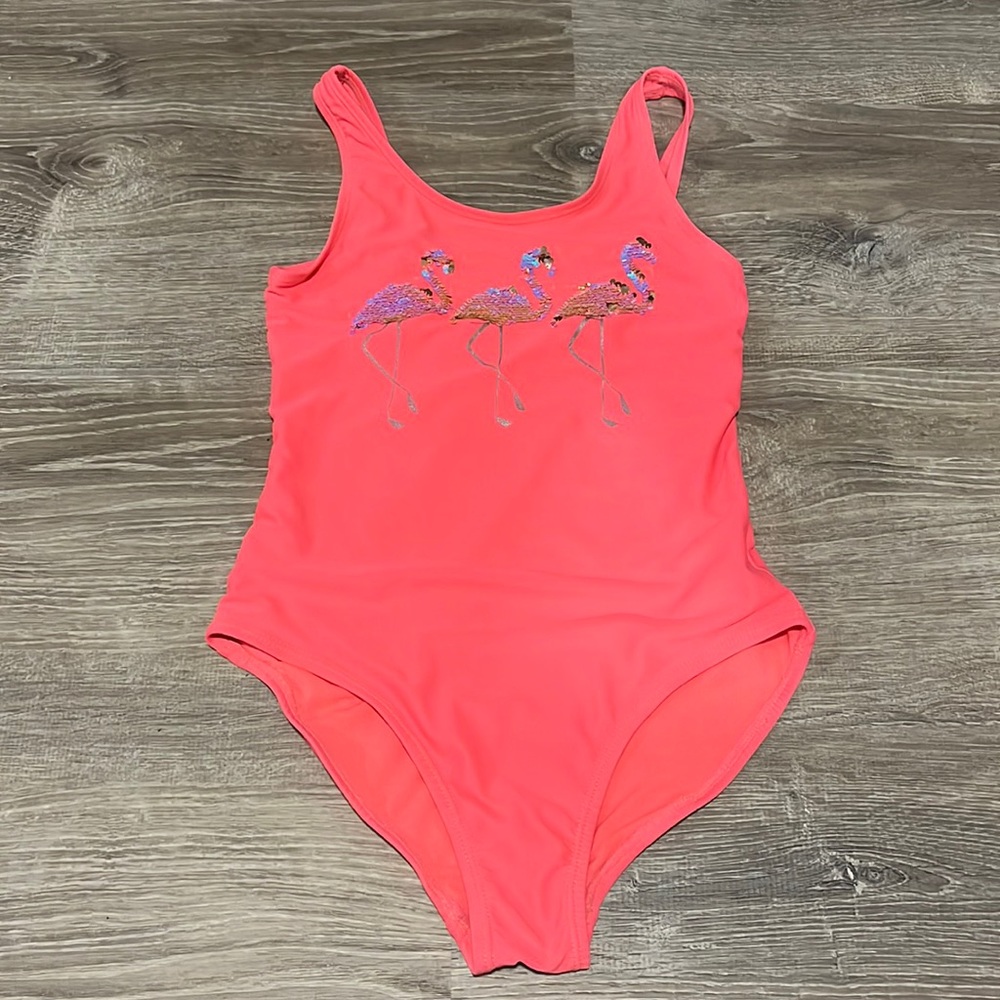 Gap Kids One Piece Flamingo Sequin Bathing Suit